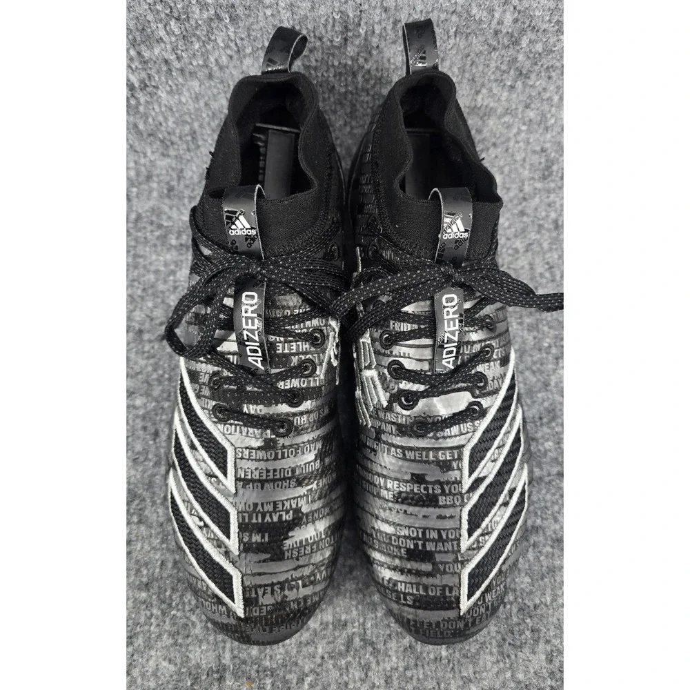 Adidas Adizero 8.0 Three Stripe Life Football Cleats Men 10.5 Black Silver